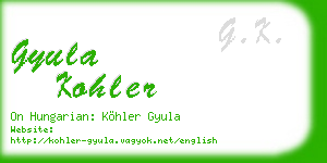 gyula kohler business card